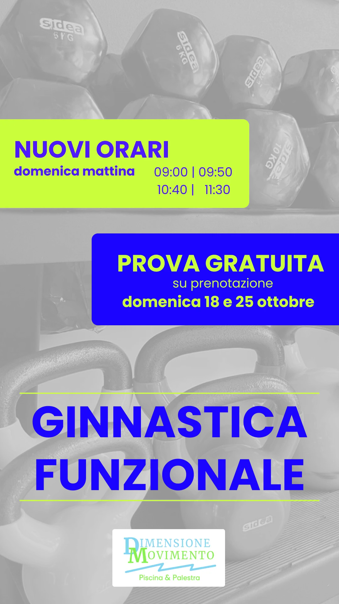 Il corso ginnastica funzionale arriva la domenica mattina